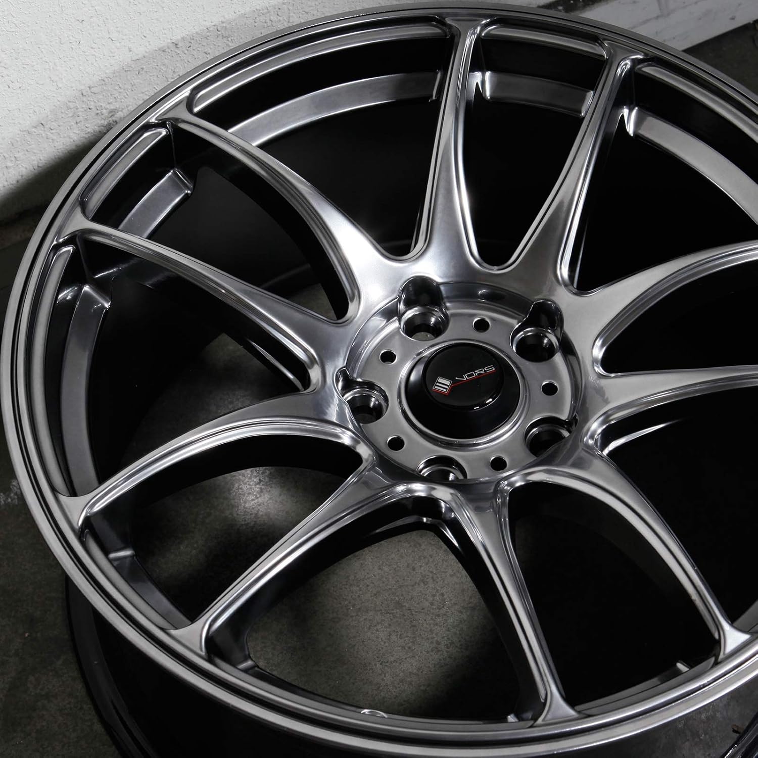 17x8 Vors TR4 5x114.3 35 Hyper Black Wheel Rim