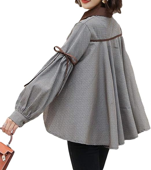 Amazon Zhongjue ジュージェン 長袖 シャツ レディース ゆったり トップス フリル裾 可愛い 春服 ブラウス 着痩せ フェミニン シャツ ブラウス 通販