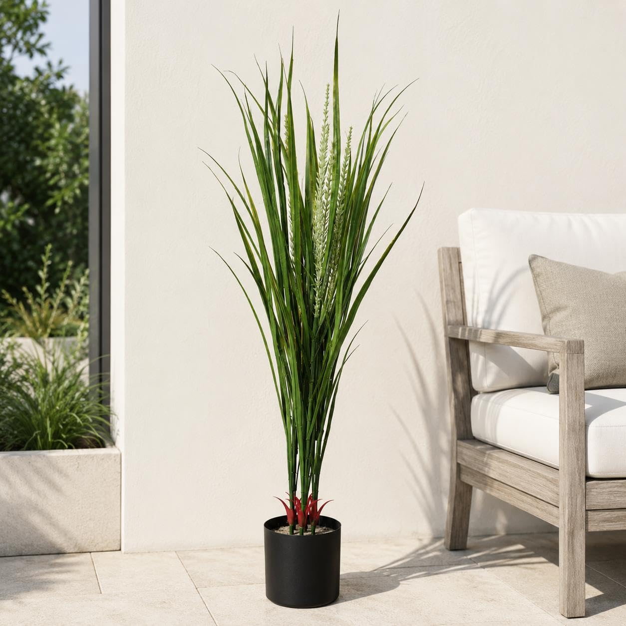 Leaf Design UK Realistic Artificial Grass Plant with Pot