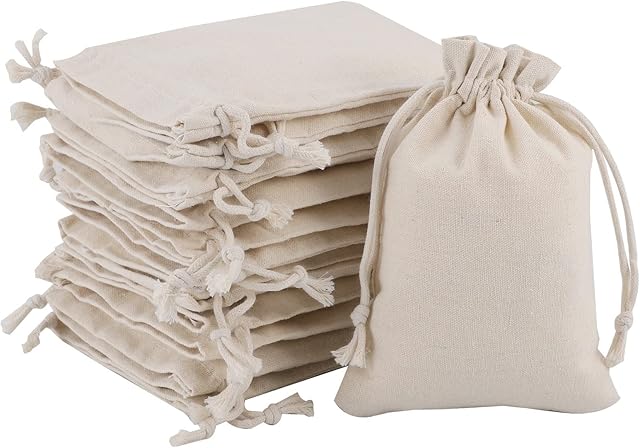12Pcs Burlap Bags, Hessian Bags 12x17cm(4.72 x 6.7inch) Reusable Fabric Bags Small Canvas Drawstring Bags Cotton Muslin Bags Vintage Mesh Jewellery Favour Bags for Wedding Party Valentine's Christmas