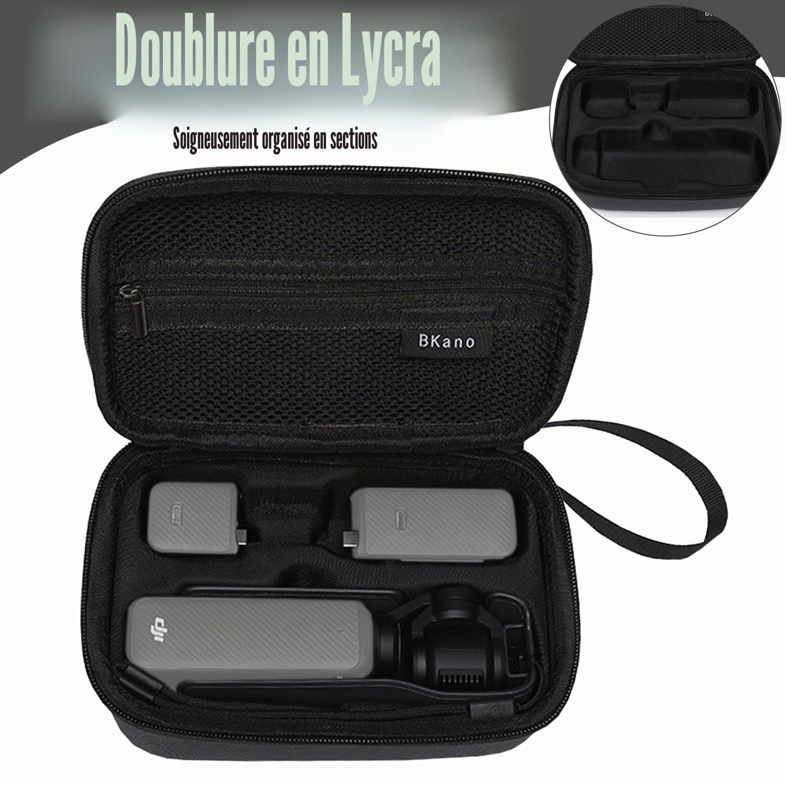 Sac pour DJI Osmo Pocket 3 Creator Combo, matériau PU et EVA étanche, sac de transport compact avec poignée en sangle, protection de voyage pour accessoires Osmo Pocket 3 Combo, noir