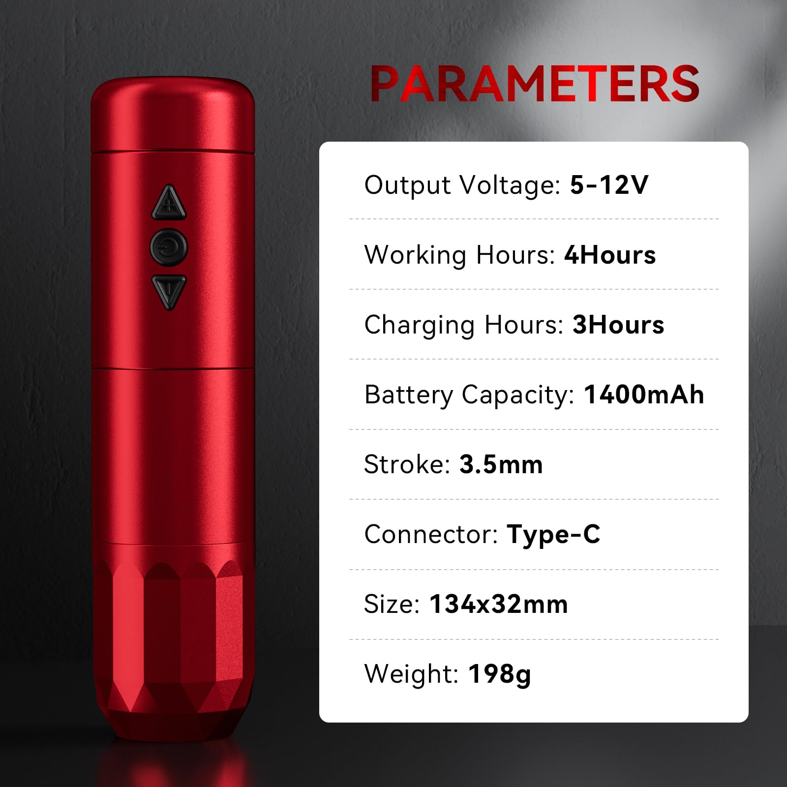 Solong Tätowierungsset, kabellos, mit LED-Display und 1400 mAh Akku, inklusive Tattoo-Tinte, Übungshaut und Bandagen für Anfänger SL-TKE79AEU-2