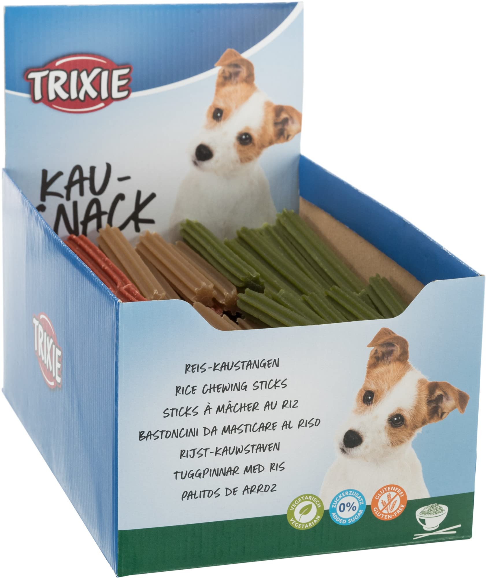 TRIXIE Friandises savoureuses pour Chien bâton à mâcher Riz – 20 g, 12 cm | Snack végétal sans sucre ajouté ni gluten – Pour mâcher et récompenser – Pour chiens sensibles