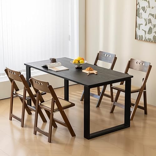 Miniatura 9 de Silla plegable de madera con cojín suave, simple y elegante, cómoda y duradera, adecuada para bodas, banquetes y eventos, no requiere montaje,