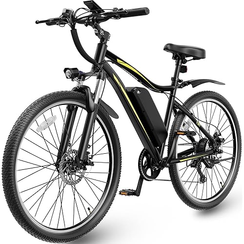 Electric Bikes for Adults, 27.5" E Bikes for Adults with 1200W Peak Motor, 28 MPH, 50+ Miles Range Electric Bicycle, E Mountain Bike with 48V 10.4AH Removable Battery