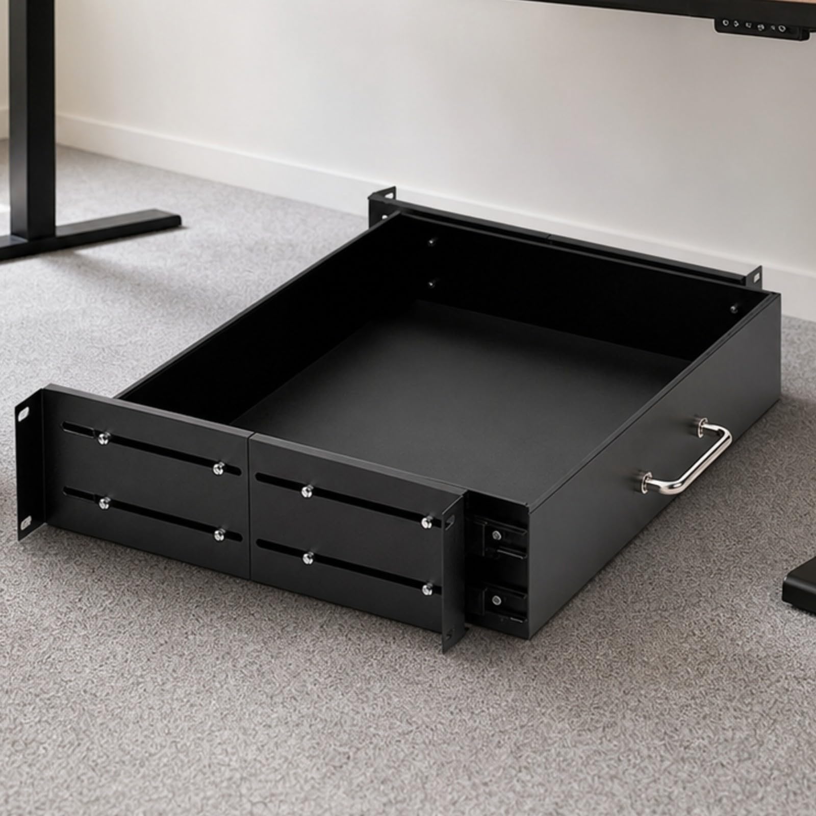 kowaku Cajón Montaje en Rack Ahorra Espacio Cajón con slizantes y Hardware Montaje Anticorrosivo Estante slizante para Oficinas, Abierto