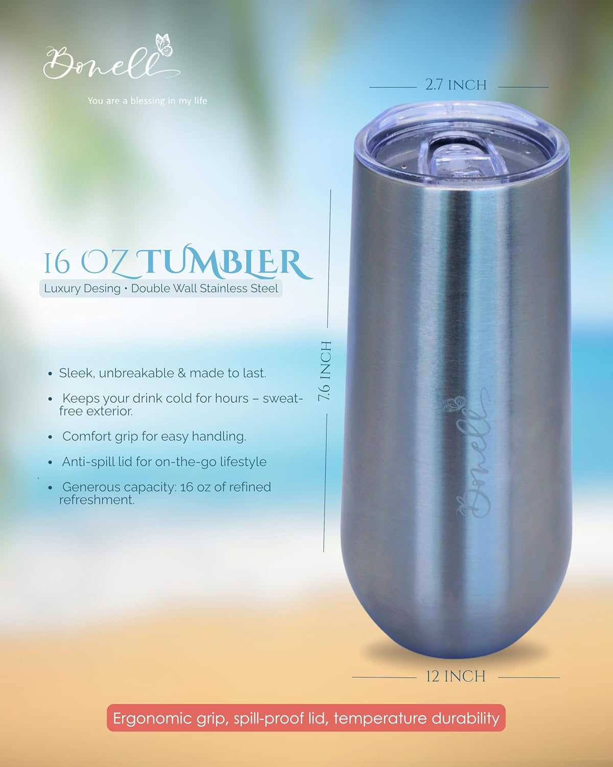 Champagne Bottle Chiller Gift Set- Portable Stainless Steel Sparkling Wine Cooler with 2 Champagne Flutes (Black) - Image 6