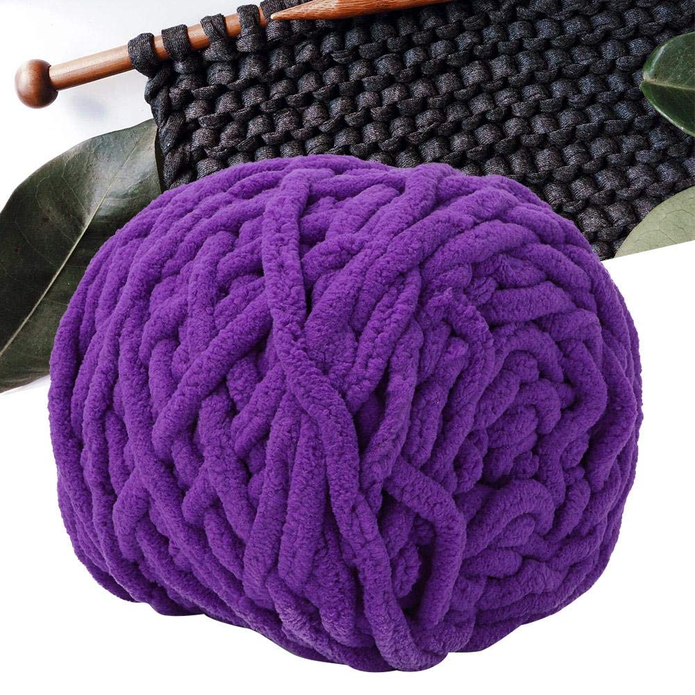 Chunky Yarn Knitting Thick Yarn Soft Colorful Braid Line Single Thick Ice Strip Yarn Floss for Weave Blanket Slipper(Berry) - Image 2