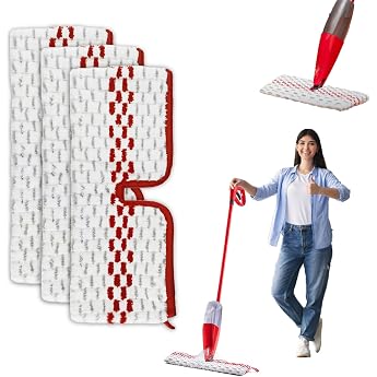 Vileda Spray Mop Replacement Cover Set for 1-2 Spraymax Reusable for Mop with Spray Function Washable Mop Cover Microfibre Cleaning Pads Suitable for All Floor Types Pack of 3