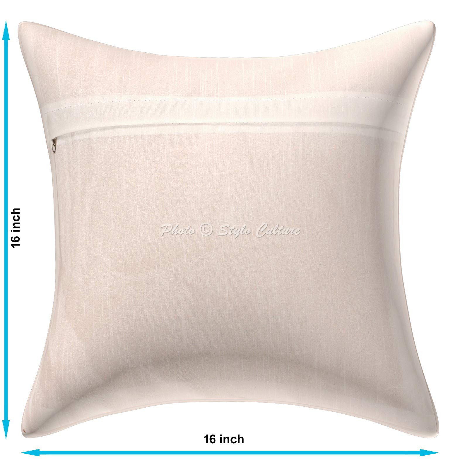Indio Fundas Almohadones Decorativa 40x40 cm Algodón Bordado Fundas De Cojines Silla Blanco 16x16 Inch Patchwork De Cuentas Cuadrado sobre Fundas para Almohadas De Cama - 4 Pcs