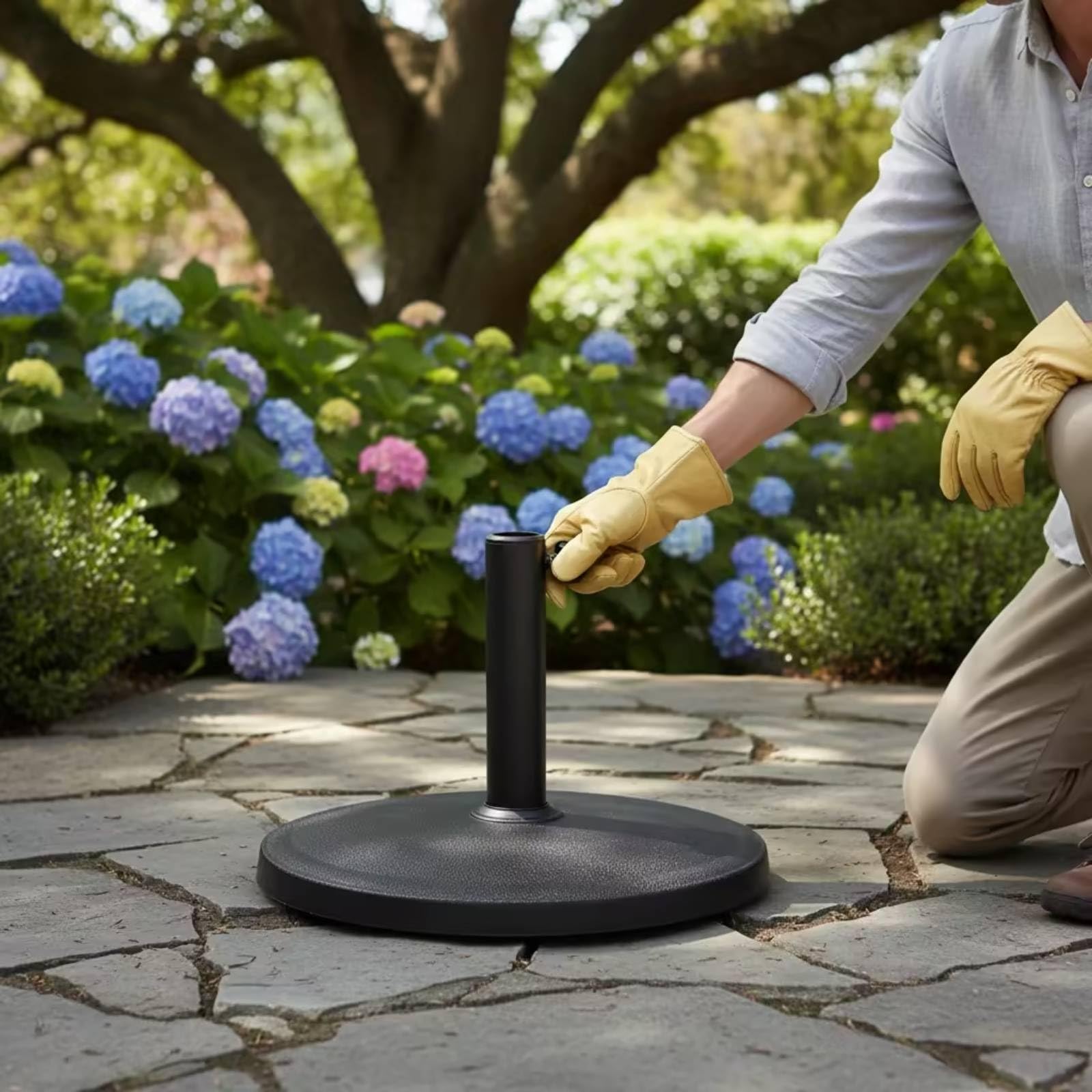 Portaombrellone da Giardino Zavorrato Supporto Compatto Base per Balcone