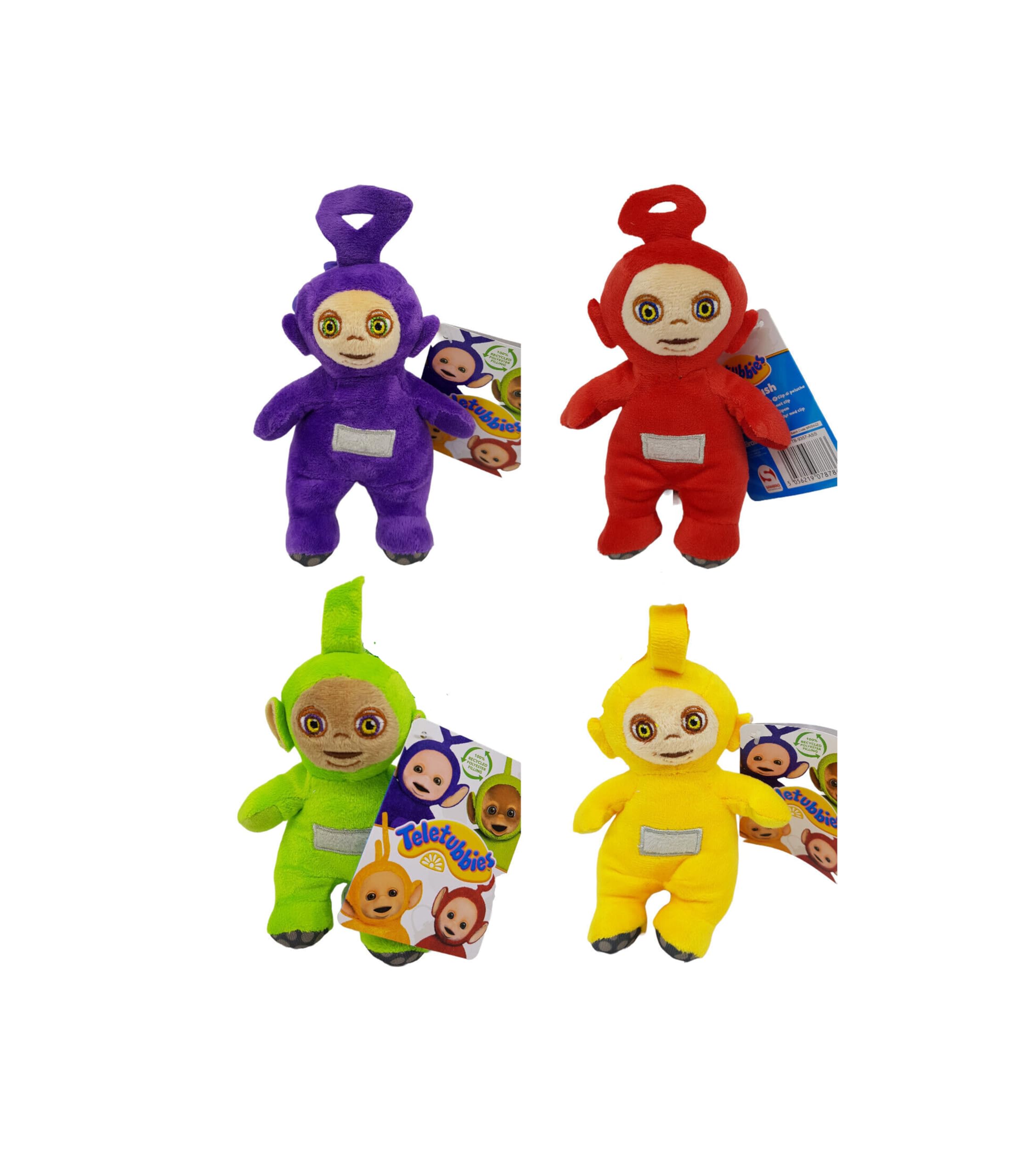 TOMY Teletubbies Laa-Laa & Po ぬいぐるみセット Teletubbies Po, Tinky-Winky, Laa-Laa, Dipsy Soft Toy 34 cm (Family