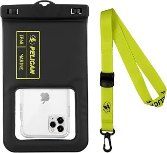 Pelican - Marine Series - IP68 Waterproof Floating Protection Phone Pouch/Case - Black/Hi Vis Yellow - Regular and XL Size