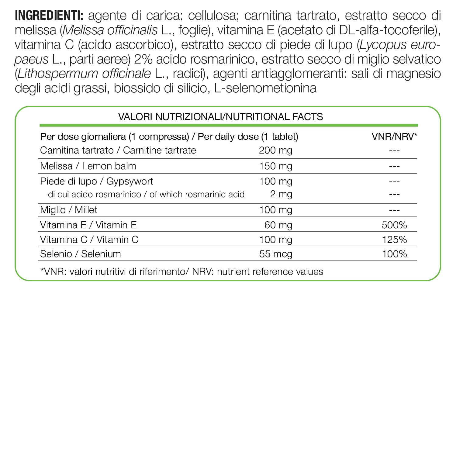 TN Pharma Iper-tiro, 30 Compresse, Integratore per Funzione Tiroidea, con Carnitina, Melissa, Marrubio, Vitamine E e C, Selenio, Senza Glutine e Lattosio, Vegan