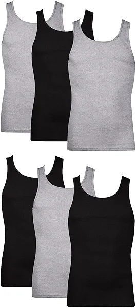 Hanes Men Hanes Men's Cotton Tank Undershirts Pack, Moisture-Wicking Ribbed Tanks, lightweight Cotton Tank Undershirts