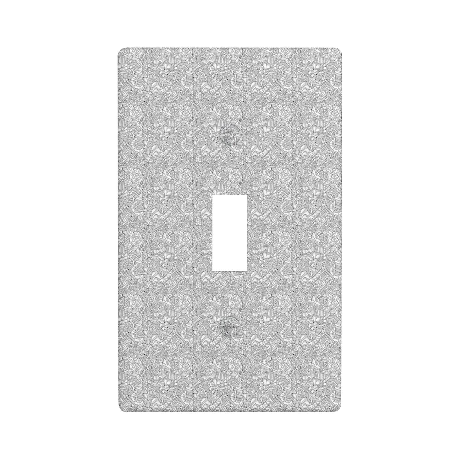 Ski Pattern 1-Gang Toggle Wall Switch Plate Cover,Outline Jumble Cold Items,Retro Decorative Light Switch Cover Board Wallplates Kitchen Accessories & Decor,Grey White