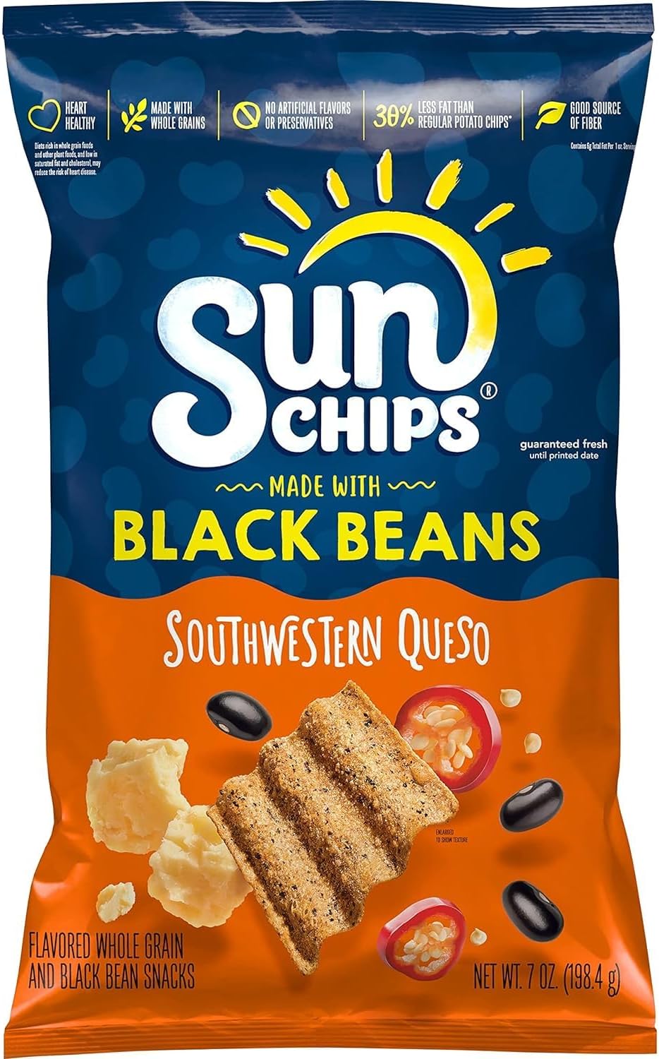SunChips Made With Black Beans Southwestern Queso, 7 Oz
