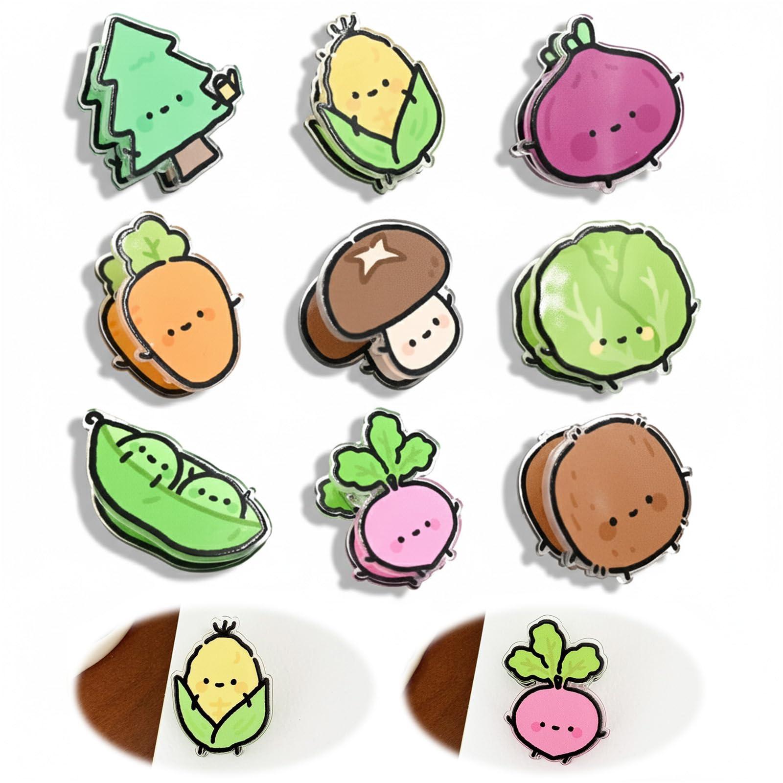 9 PCS Cute Chip Clips Food Bag Clip Set, Fruit Shaped Bag Clips Funny Kitchen Snack Bag Sealer, Acrylic Chip Clip for Airtight Seal Food Storage