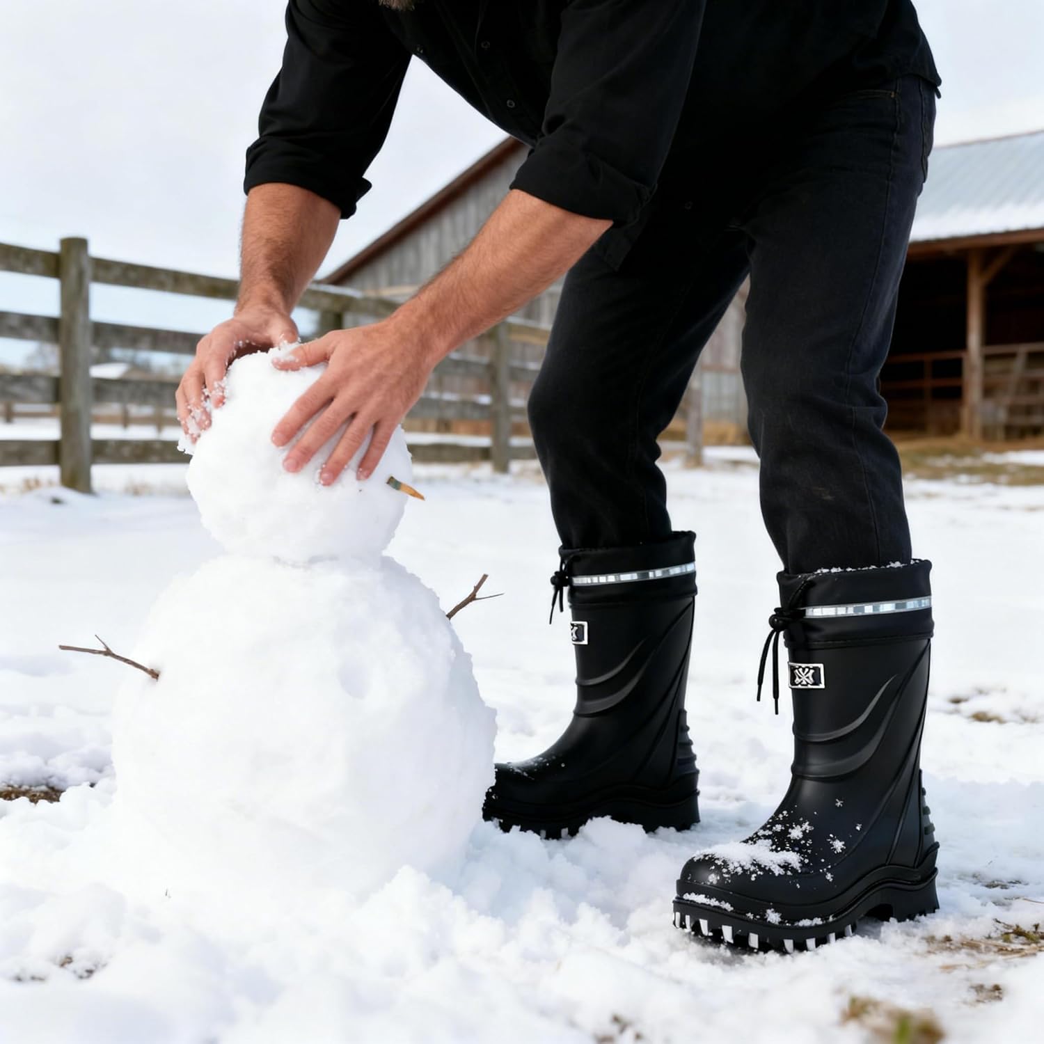 Men Rain Boots Waterproof Rubber Boots for Men with PVC Unique Design, Comfort Lightweight Work Mud Boots, Resistant Durable Slip Garden Boots for Fishing Farming Gardening - Image 6