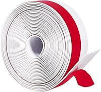 Vista 1 de TORRAMI Burlete de Silicona Ancho de 3 Pulgadas de Ancho y 20 Pies de Largo, Sello Tapón de Corrientes de Aire para Puerta de Granero y Garaje Blanco