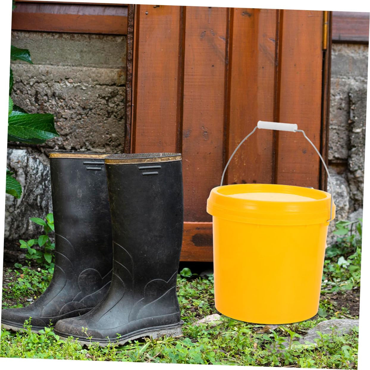 Secchio Ermetico Tondo Portatile da 5l con Manico in Pp, Coperchio a Tenuta Stagna, per Uso Domestico e Conservazione, Costruzione Rinforzata e Resistente