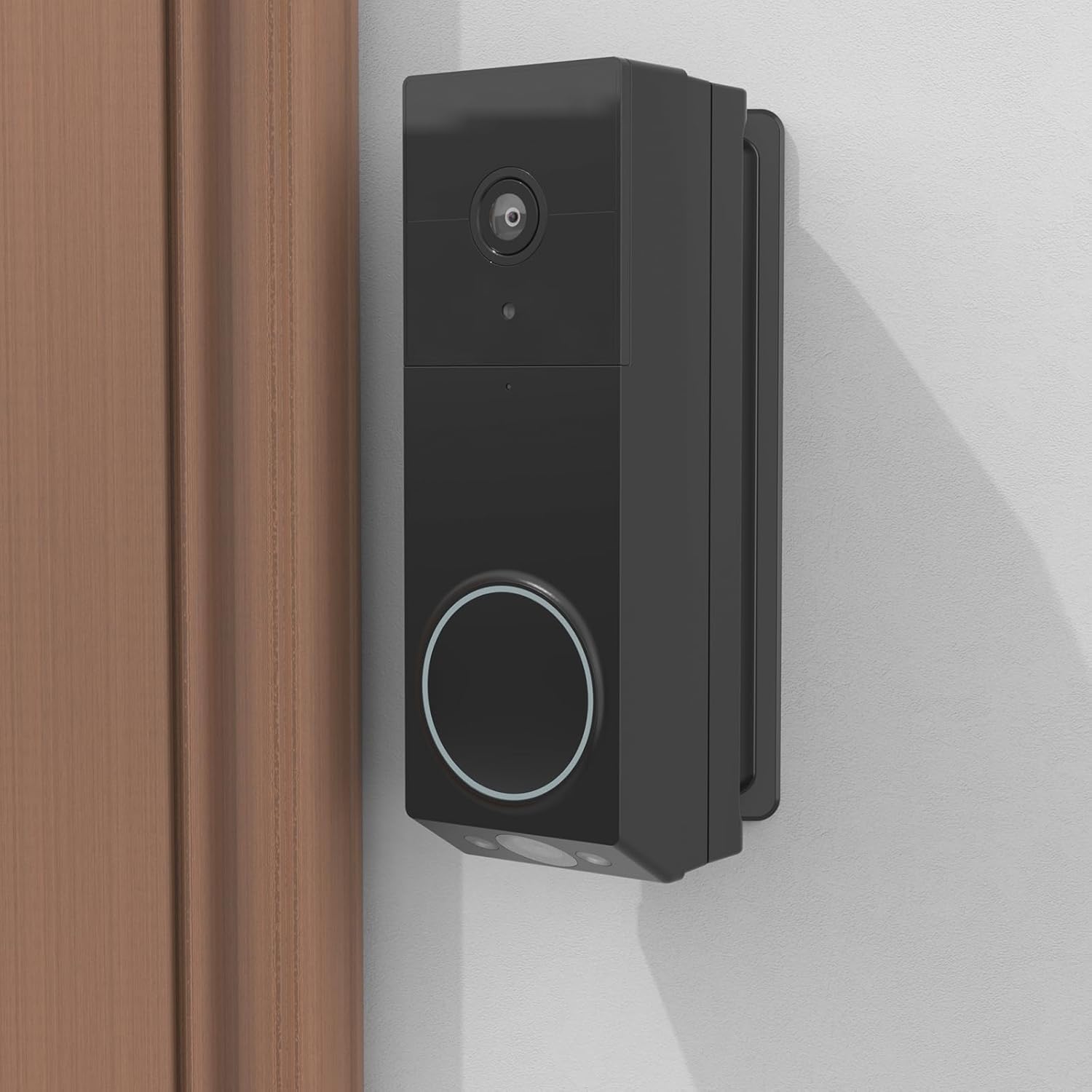 Adjustable 0 to 45 Degree Left and Right Angle Mount Compatible with WYZE Wireless Duo Cam Video Doorbell Camera (Black)