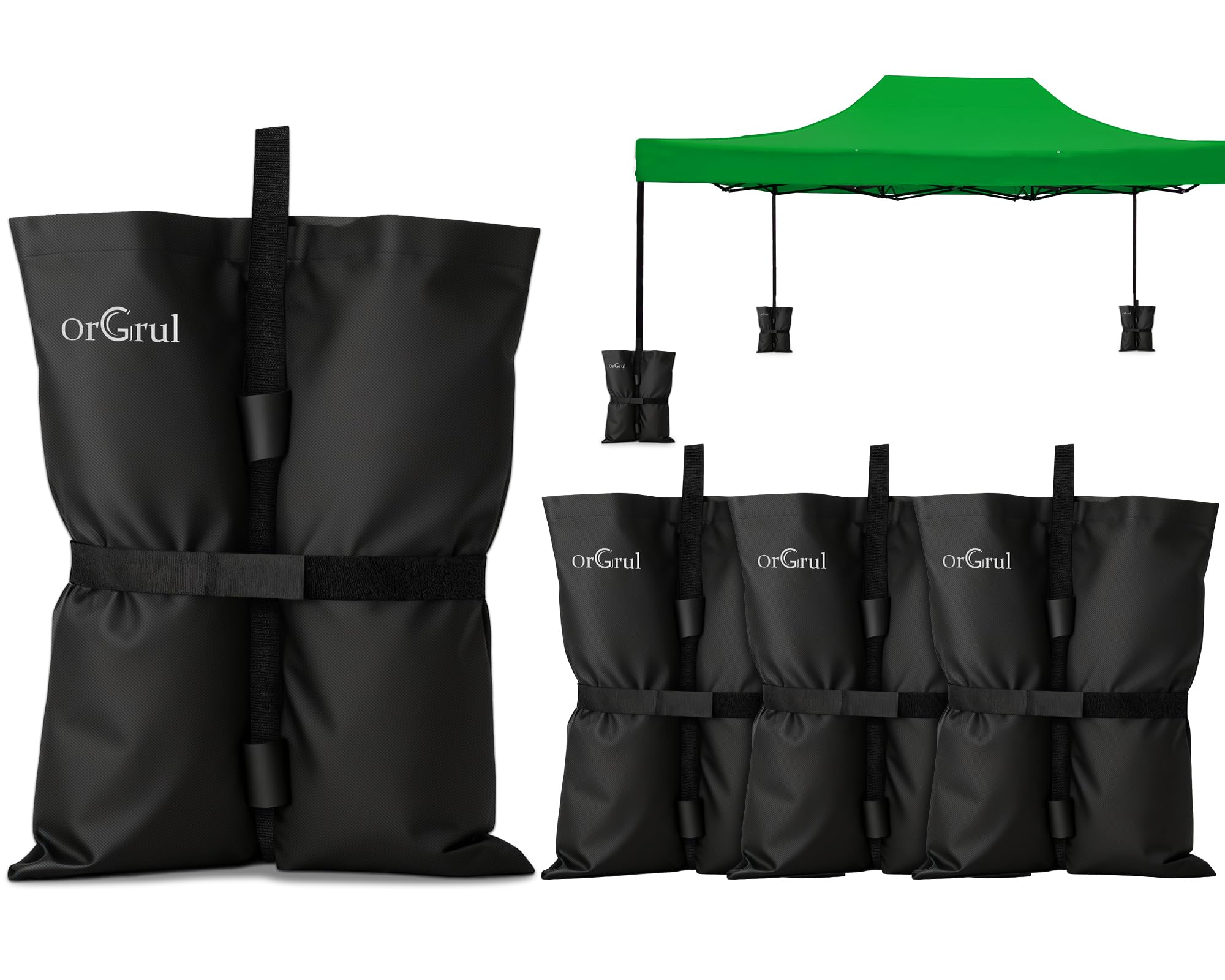 4 Pack Gazebo Weights Bags, Gazebo Weight Sand Bags with Paste buckle,210D Weight Bags Tent for Pop up Canopy Tent Sun Shades, Sun Umbrella, Trampolines Weight Feet Bag