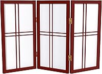 Vista 13 de Pantalla Shoji de doble cruz corta para escritorio de 2 pies - Negro - 3 paneles