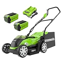 Greenworks 40V Tagliaerba a Batteria per Prati Fino a 400m², Ampiezza di Taglio 35cm