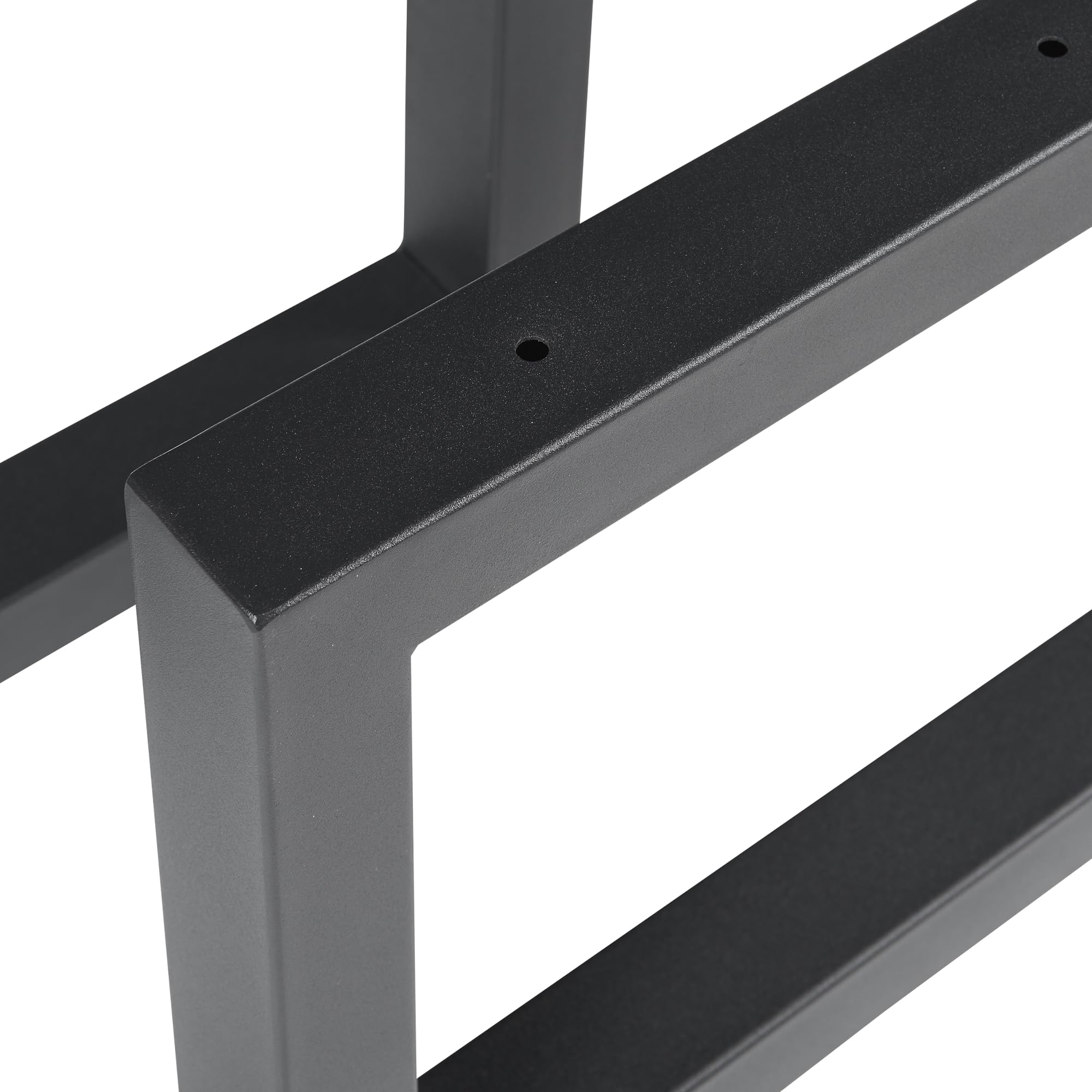 [en.casa] Conjunto de 2 Patas Lunderskov para Banco Mesa de Centro DIY Patas para Muebles Rectangulares Armazón de Mesas Auxiliares con Tornillos de Fijación Ajustables Acero 35x50cm - Negro
