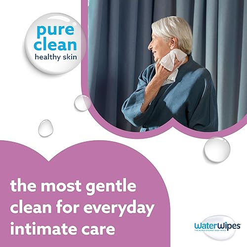 Miniatura 3 de WaterWipes Toallitas de higiene corporal e íntima sensibles para el cuidado de adultos, 360 toallitas (12 paquetes), textura extra grande, 99.9% a