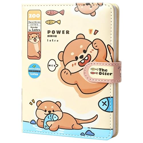 Kawaii Journal Notebook for Kids, Colorful Journal A5 Size To Do List, Travel Planner Zoo Theme Girls Diary 224 Pages with Magnetic clasp (The Otter)