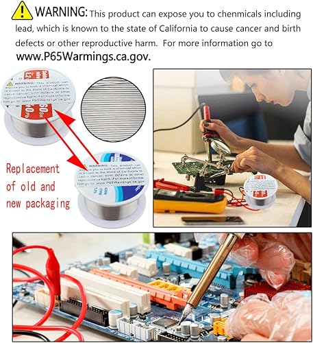 Miniatura 2 de Juego de herramientas de soldadura 4 en 1, limpiador de puntas de soldador + alambre de soldadura de 0.024 in (1.76 oz / 50 g) + pasta de fundente