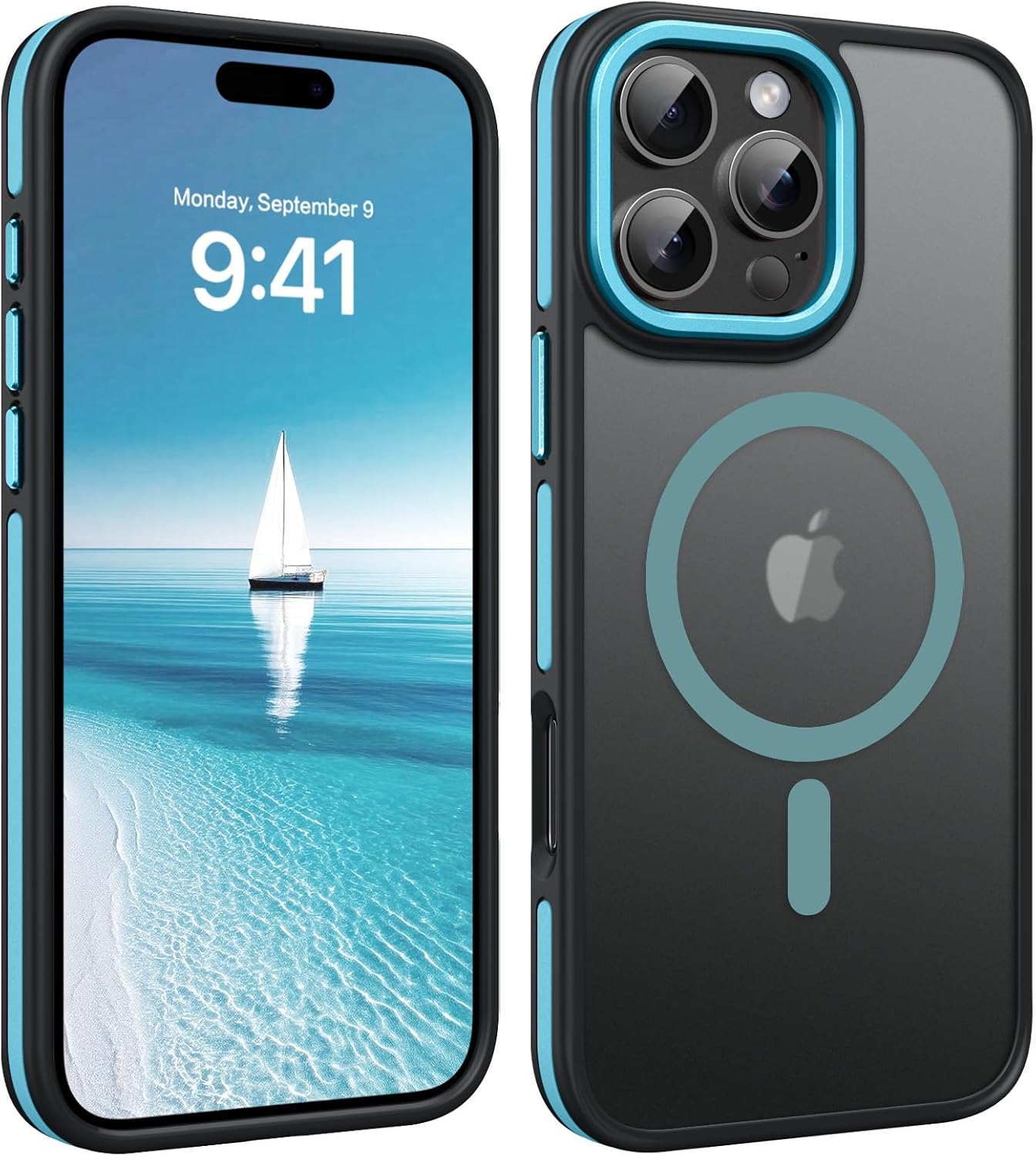 YINLAI Custodia per iPhone 16, compatibile con Magsafe, iPhone 16, magnetica, trasparente, con brillantini, leggera, sottile, in TPU, cover protettiva per iPhone 16, 6,1 pollici, 2024, trasparente