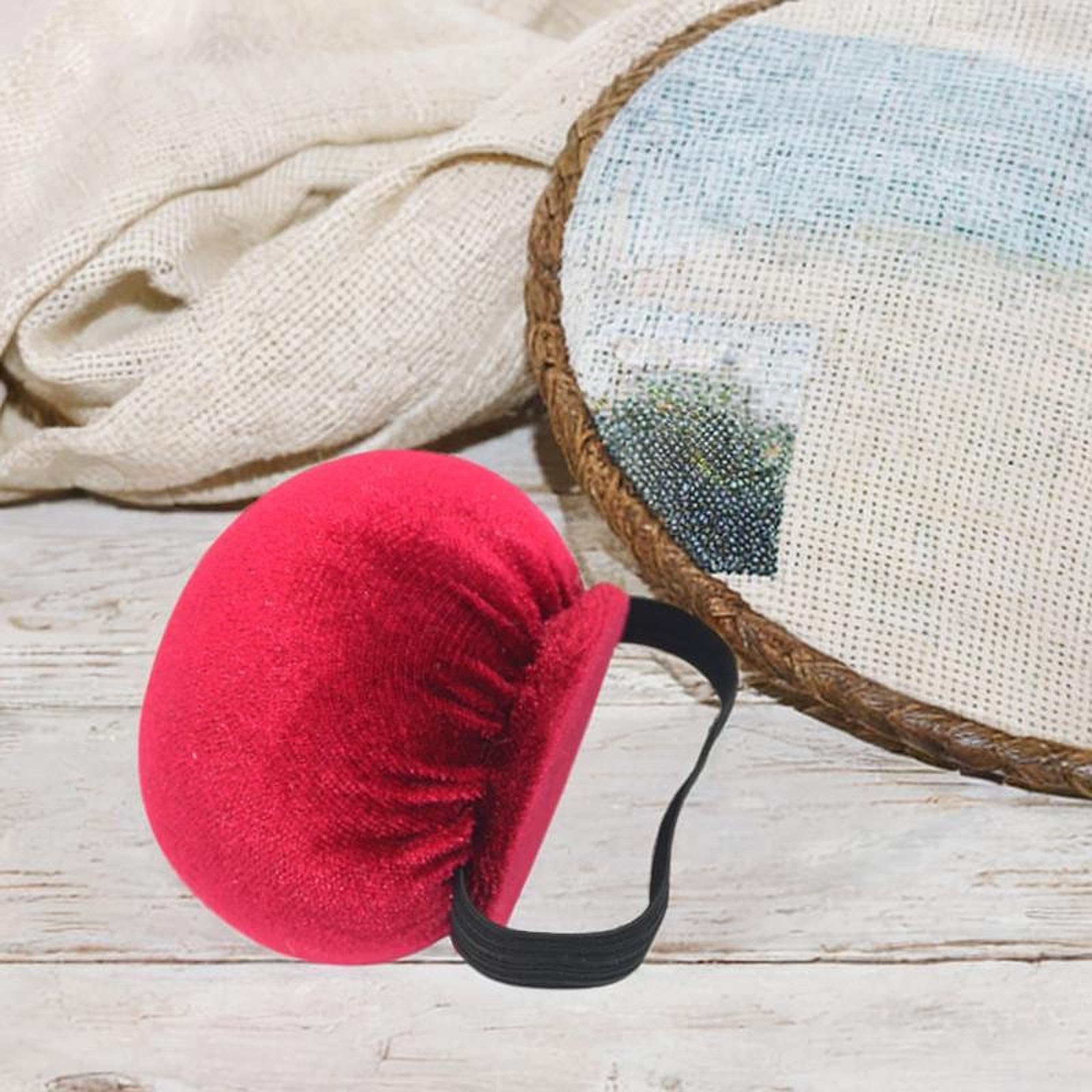 Badiman Wrist Pin Cushion Pin Holder Handcrafts Lightweight Round Pin Cushion Pincushion for Sewing Quilting Embroidery Knitting, Dark Red
