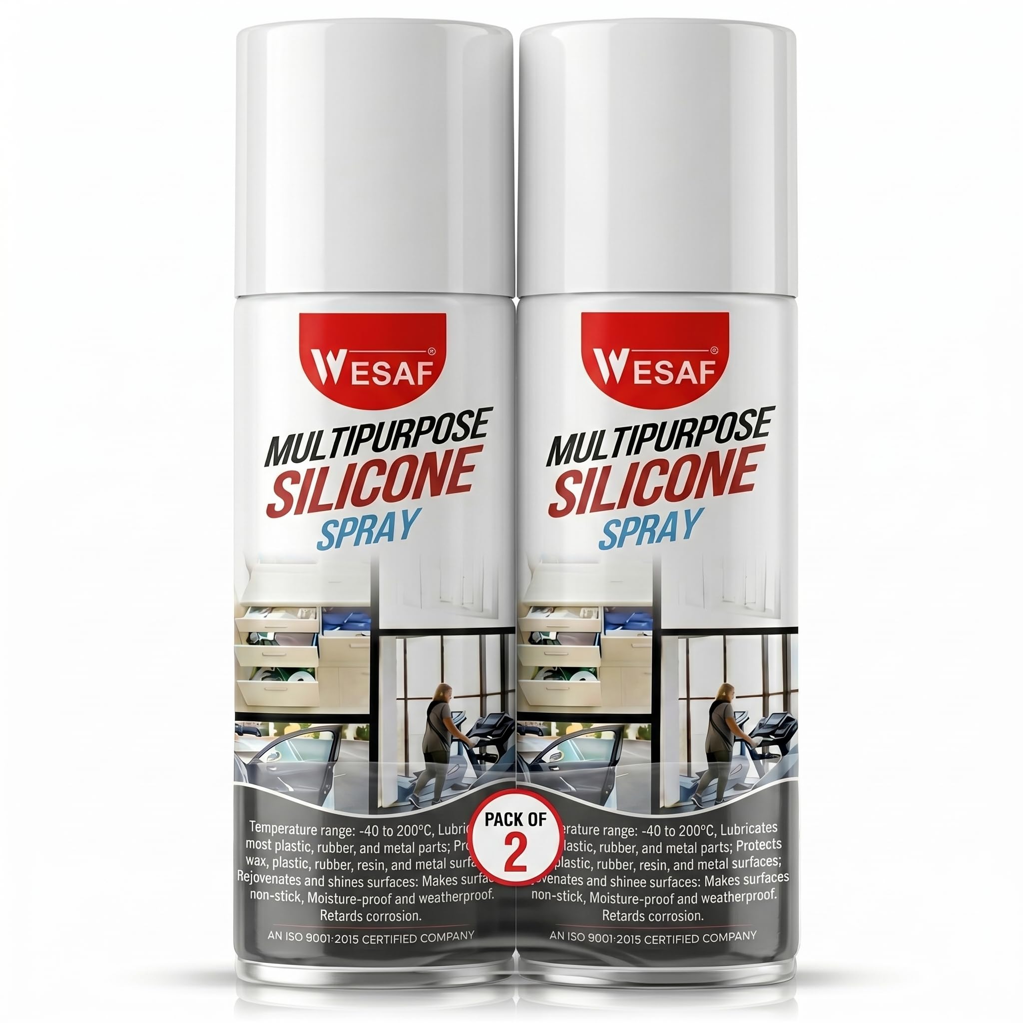 Wesaf Multipurpose Silicone Lubricant Spray 513ml/300g Pack of 2, Silicone Spray for Car Rubber, Odourless, Colourless and Non-Toxic Lubricant, Shines Surfaces, Plastic, Rubber and Metal Parts-image-23