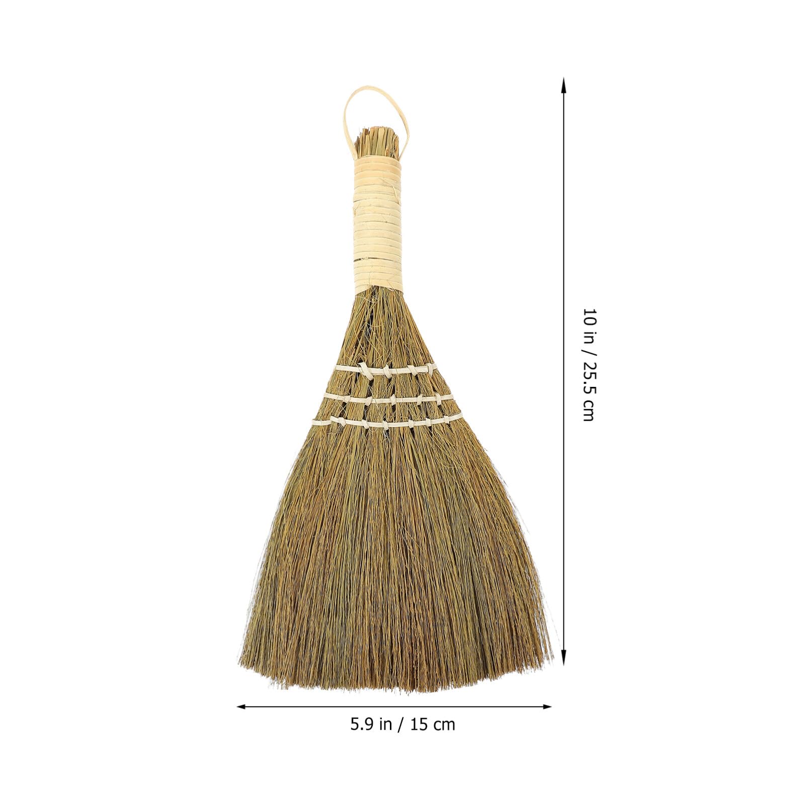 Ipetboom 2pcs Small Household Hand Dust Cleaning Brooms, Hand-Made Brown Broom for Desk Office, Countertop.