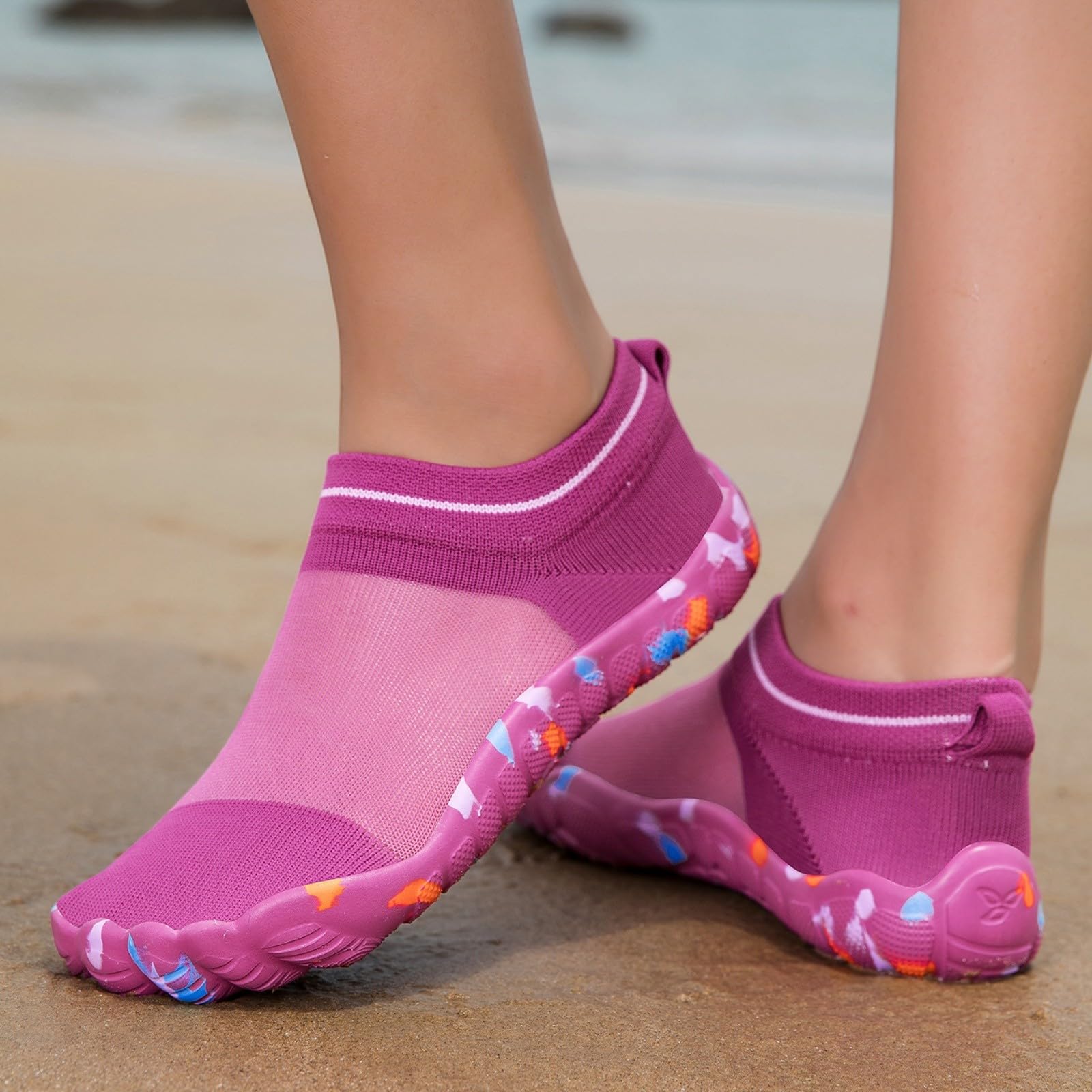 Męskie buty do wody na boso, bohema, lekkie skarpety do wody, szybkoschnące, buty do pływania z podeszwą moro, do surfingu na plaży i jogi, Fioletowy, 40 EU