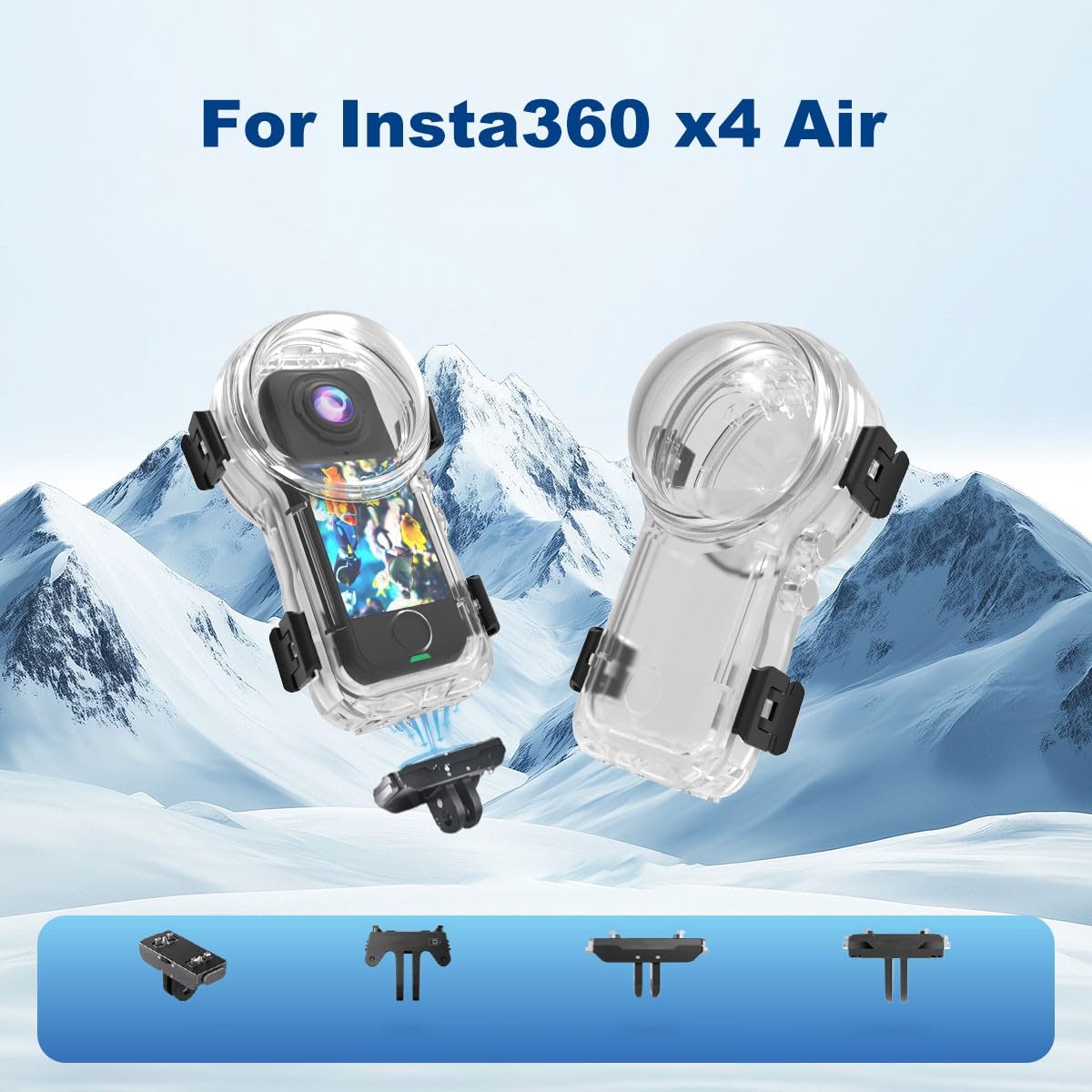 Funda impermeable 50M para Insta360 X4 con lente PMMA AR, liberación rápida magnética, carcasa de buceo antivaho, carcasa de policarbonato transparente para fotografía subacuática