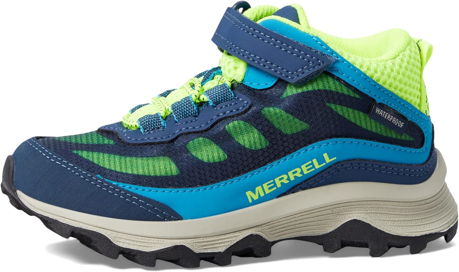 Merrell Moab Speed Mid Alternative Closure Waterproof Hiking Boot, Navy, 11 US Unisex Big Kid