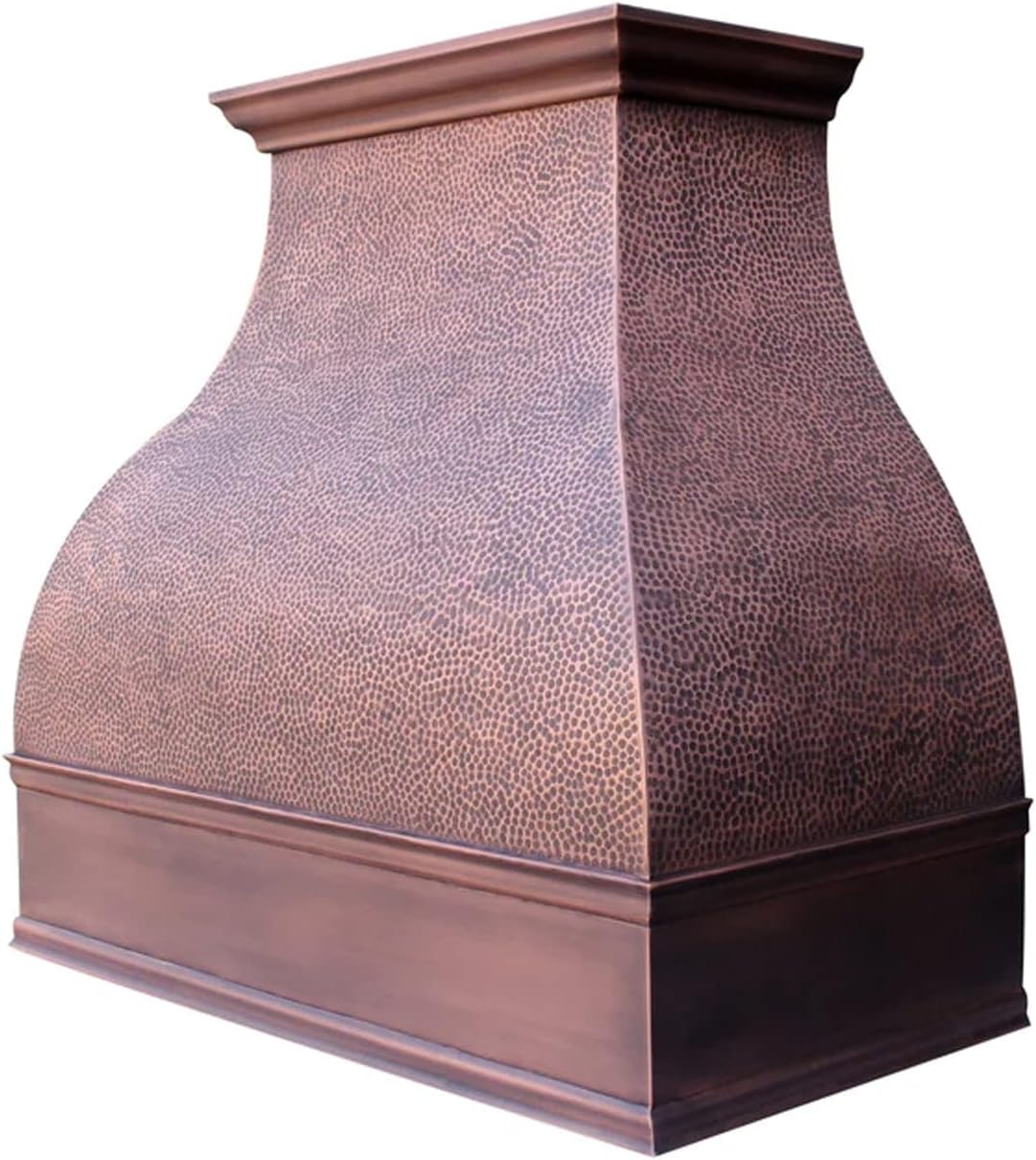 SINDA 30"Wx27"H Natural Beautiful Copper Stove Range Hood with Powerful Range Hood Inserts, Wall Mount, Smooth-Oil Rubbed Bronze, H2LSOW3027