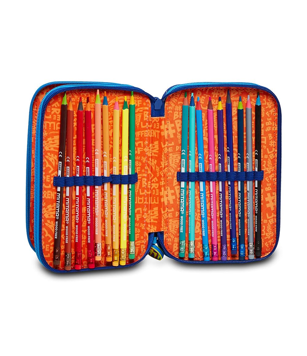 Mitama ASTUCCIO 3 Zip, Children and Boys 3 Zip CASE, Blue, Taglia Unica - Image 4