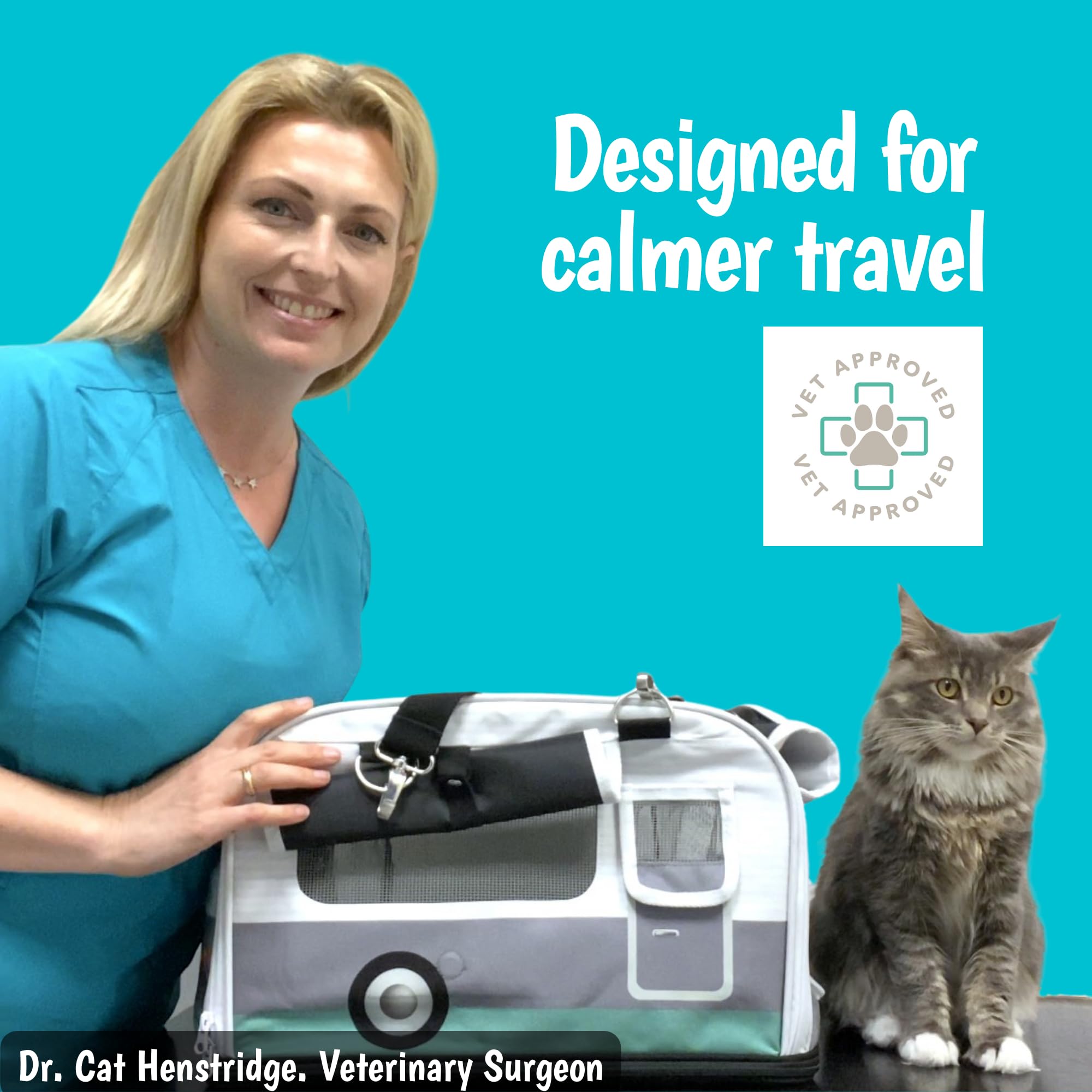 Kittyrama Soft-Sided Cat Carrier with Expandable Hideaway – Airline-Friendly Pet Travel Carrier, Top & Side Entry, Seatbelt Secure, Washable Mattress, Vet-Recommended Calming Den - image 2