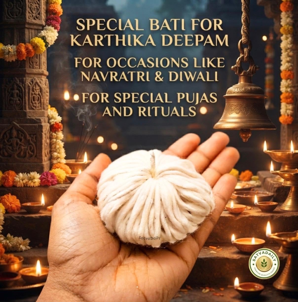 Karthika Masam Cotton Wicks - 365 Days Pooja Lighting -3