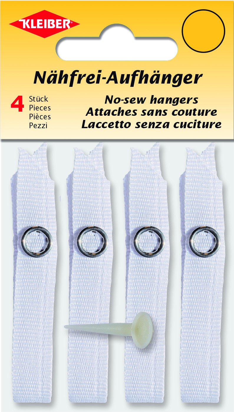 Kleiber 7 X 1 X 0.2 Cm No-sew Hanger, Set Of 4, White