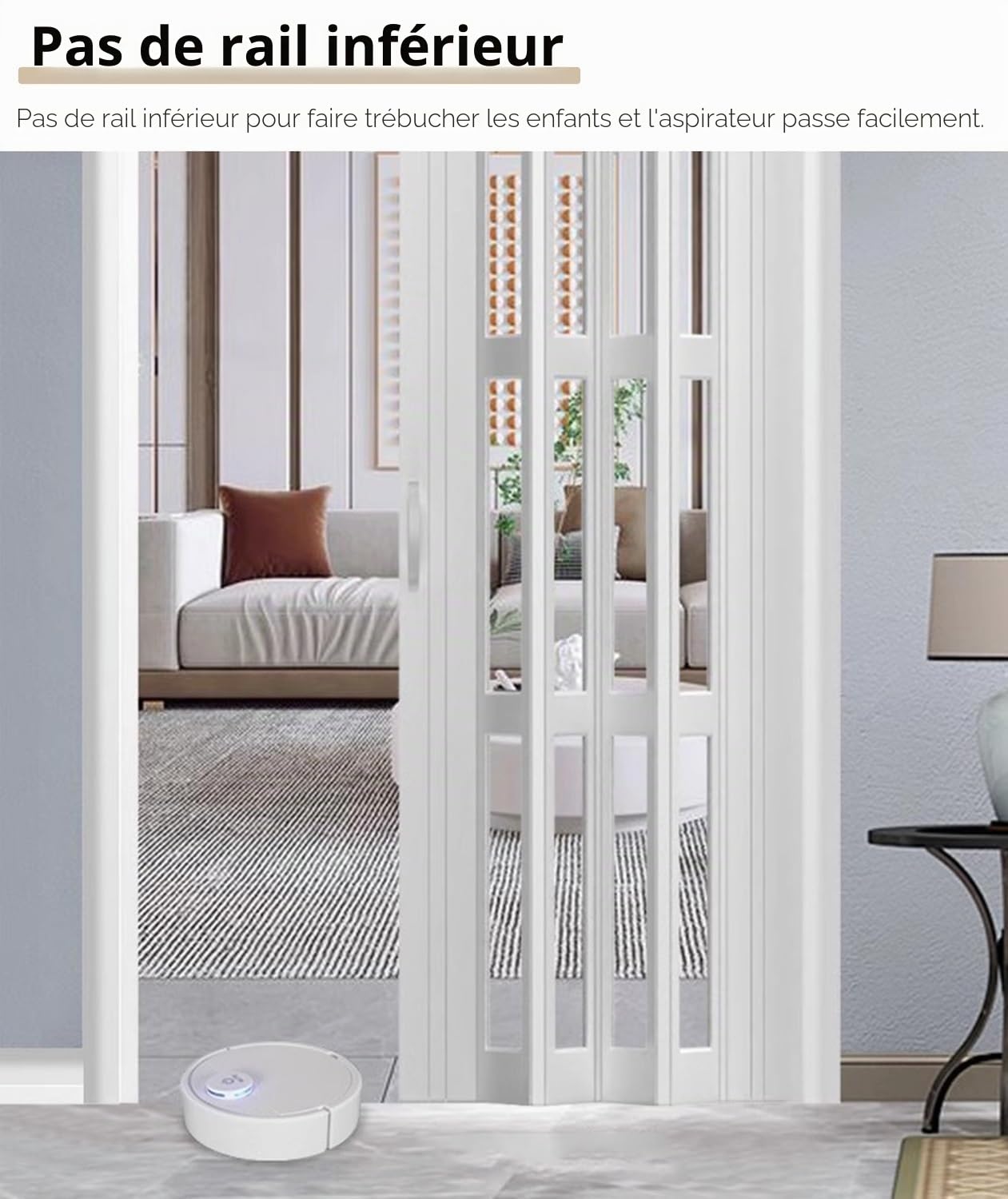 Porte Accordéon Interieur Portes Pliantes Plissées de 250cm de Hauteur Intérieures, Panneau Accordéon Coulissant en PVC à Grain de Bois Peu Encombrant, Cloison de Séparation de Pièce pour Buanderie et