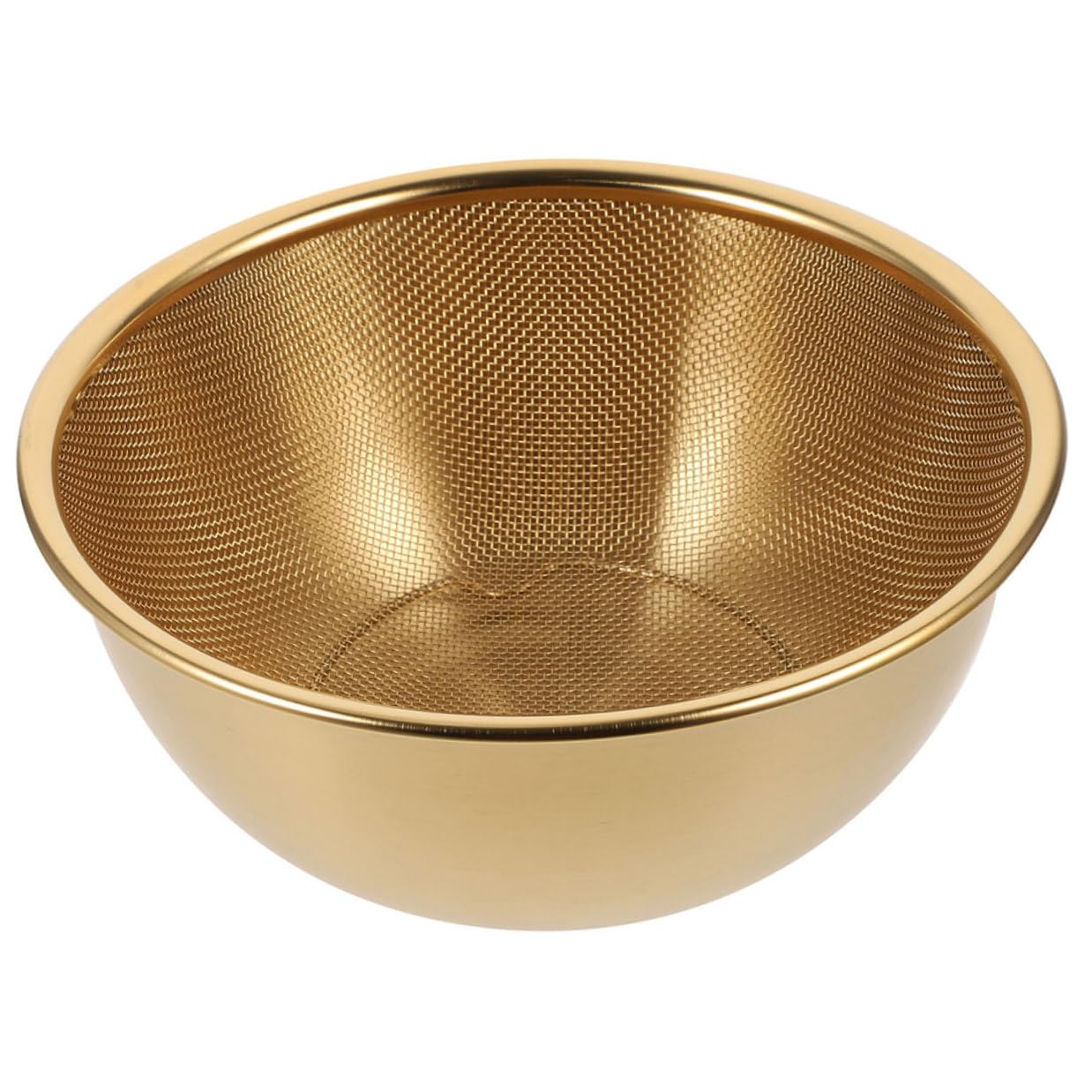 iplusmile Colador de Arroz Set de 2 Piezas y Resistente y Duradero Cesta de Drenaje de Acero Inoxidable Dorado para Lavar Verduras y Platos en Cocina