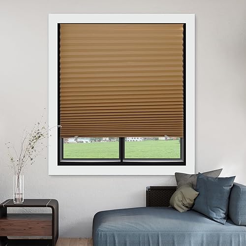 Vista 13 de MYshade Paquete de 6 persianas de papel opacas temporales para ventanas, persianas plisadas de papel con adhesivo, sin herramientas, sin Negro