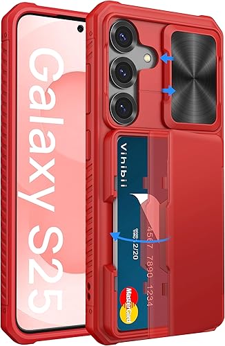 Vista 11 de Vihibii Funda tipo cartera para Samsung Galaxy S25 Ultra, tarjetero integrado (4 tarjetas), [bloqueo RFID] y cubierta de lente deslizante, Verde