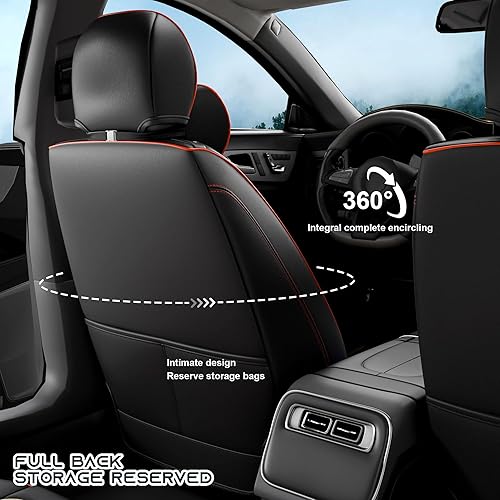 Miniatura 2 de SLARY 5 fundas H7 para asientos delanteros y traseros de automóvil, accesorios interiores de automóviles con piel de napa a prueba de agua para